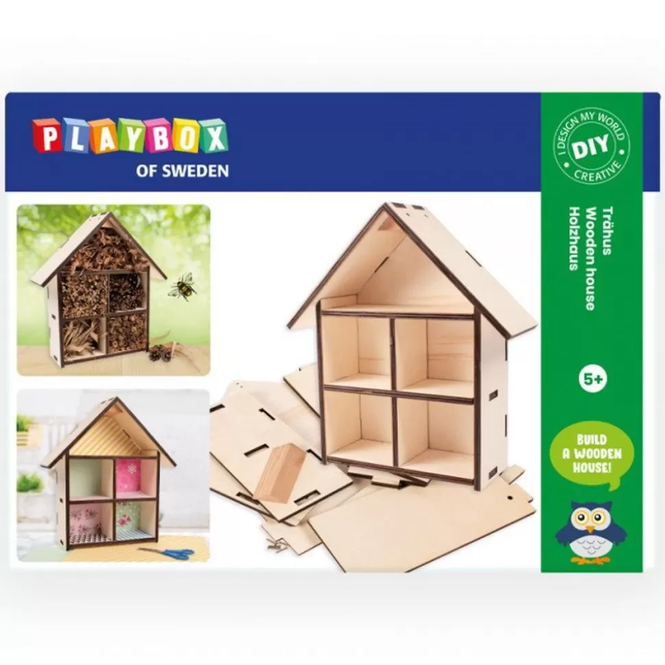 Playbox Tegne- & Malegrej<Byg & Mal - Traehus