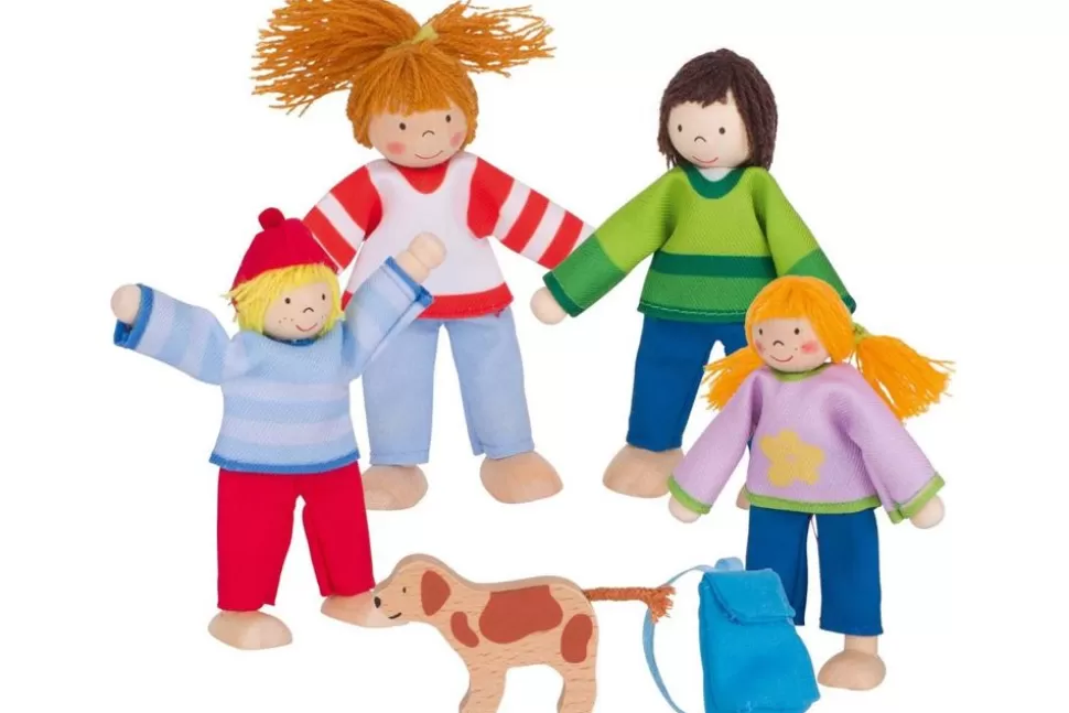 goki Dukkehus & Legesæt<Dukkehus - Dukkefamilie Inkl. Hund