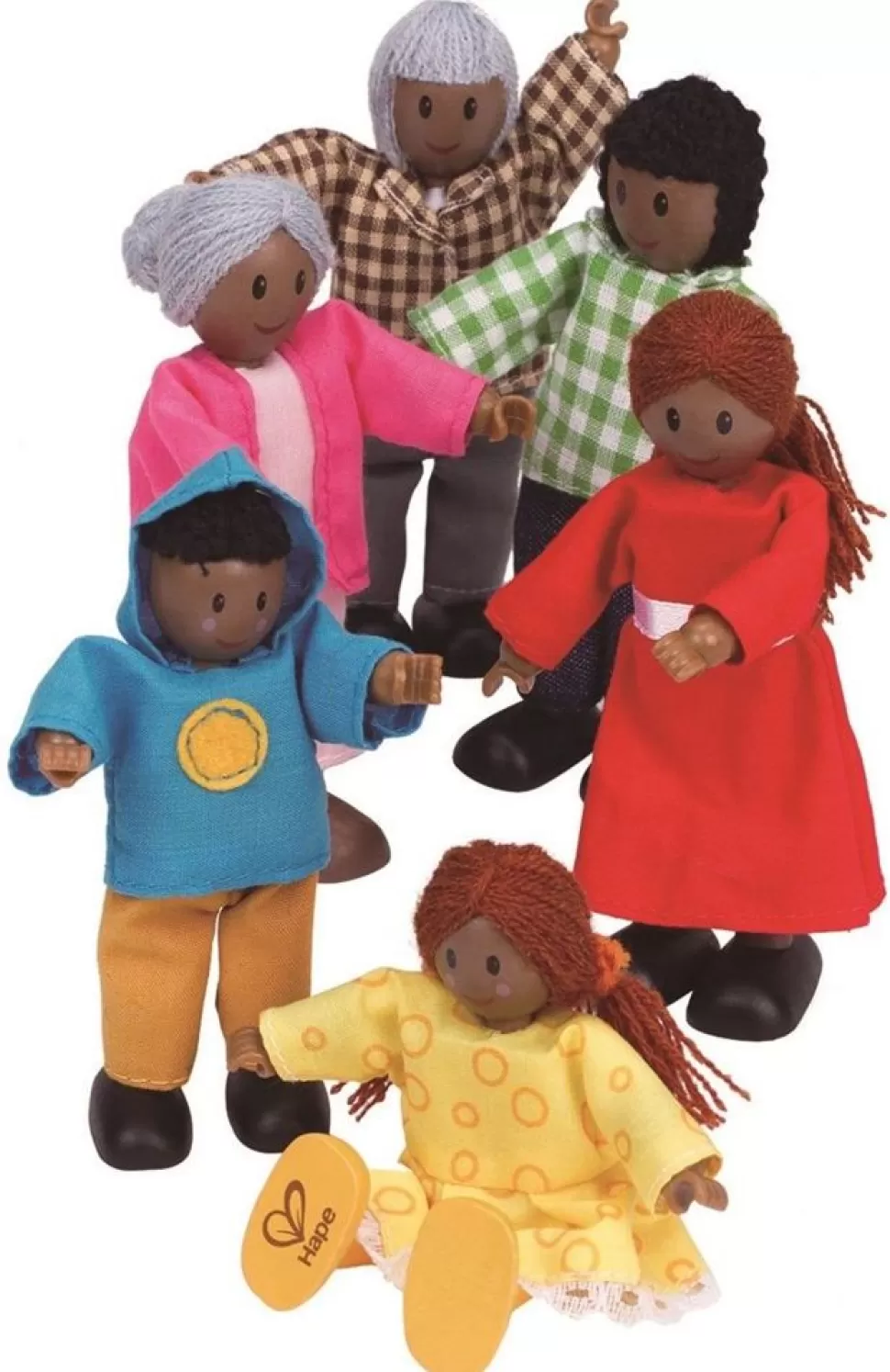 Hape Dukkehus & Legesæt<Dukker 11 Cm. - A: 6 Familiemedlemmer