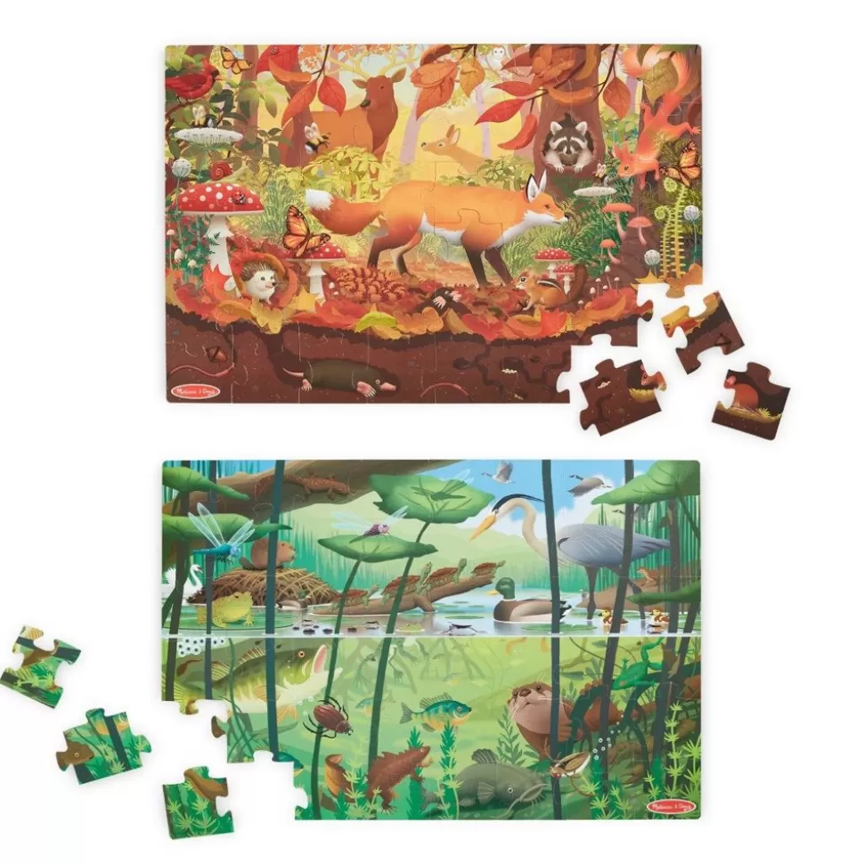 Melissa and Doug Puslespil<Gulvpuslespil, Tosidet M. 48 Brikker - Natur