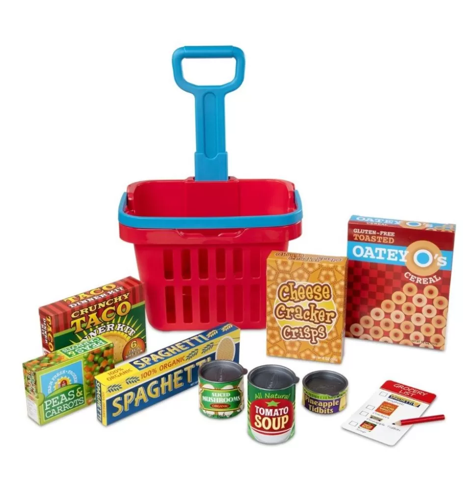 Melissa and Doug Legekøkken & Legemad<Indkobskurv Med Handtag Og Hjul