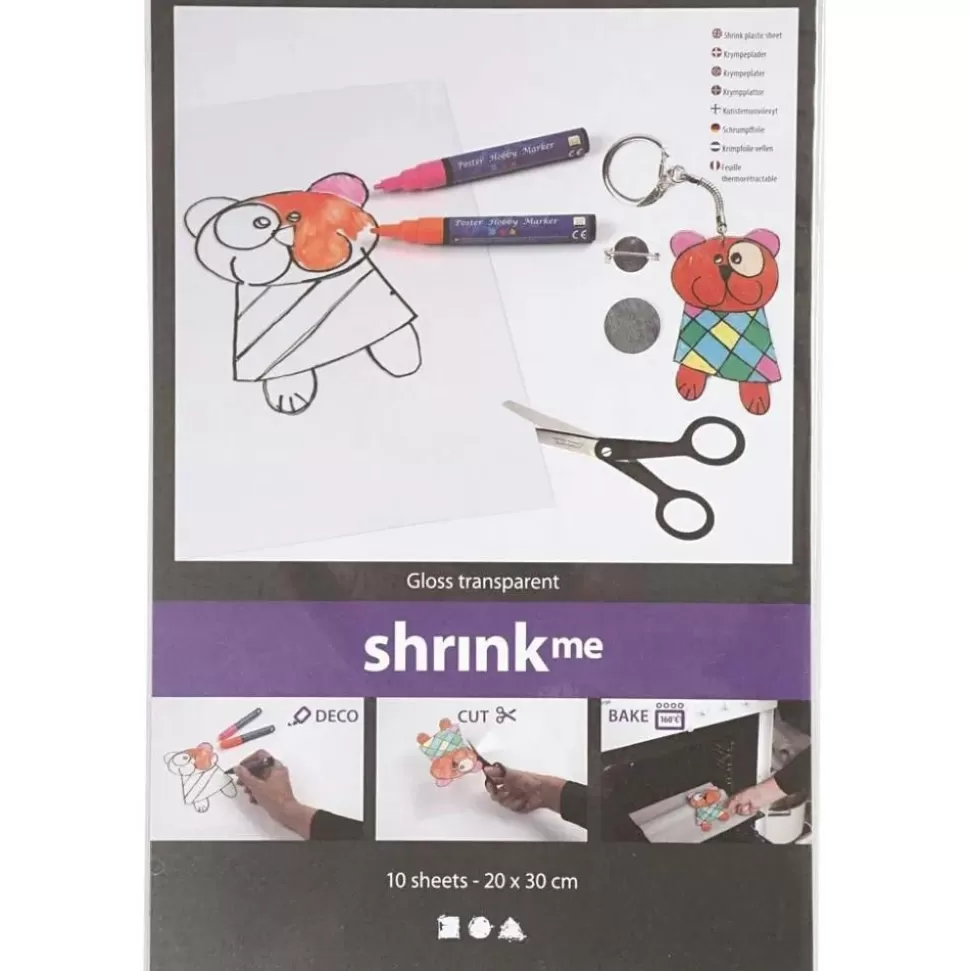 * Tegne- & Malegrej<Krympeplast Transparent Blank - 20X30 Cm, 10 Ark