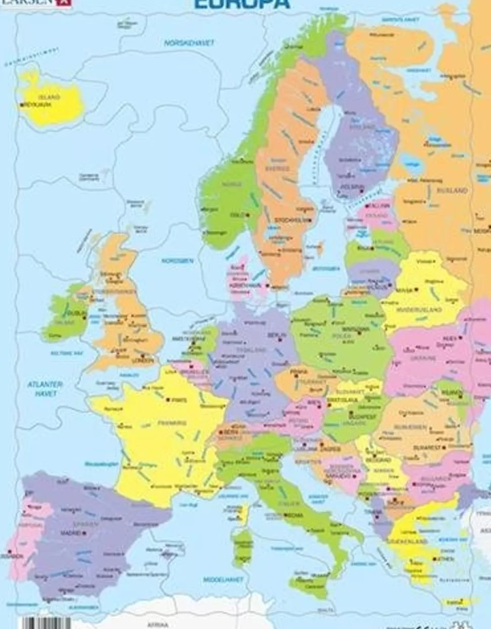 Larsen Puslespil< Puslespil - Europakort