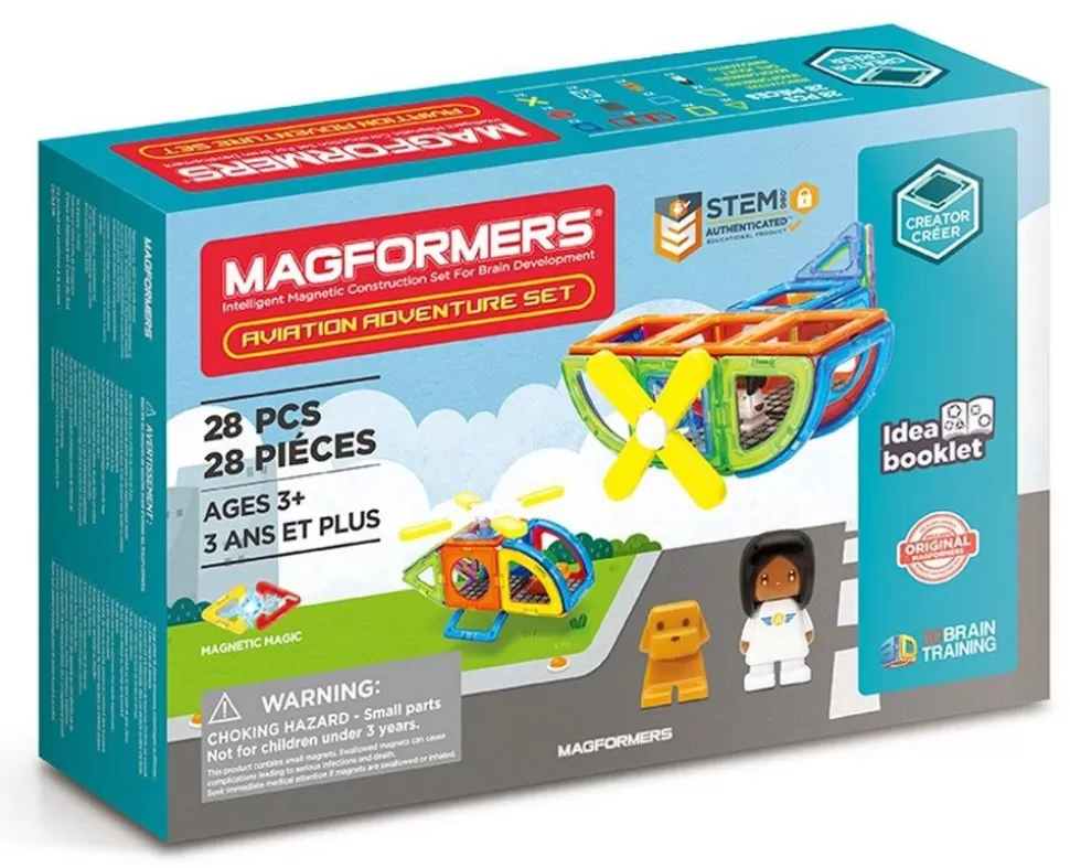Magformers Magnetlegetøj & Magnetbyggesæt< 28 Stk - Luftfart