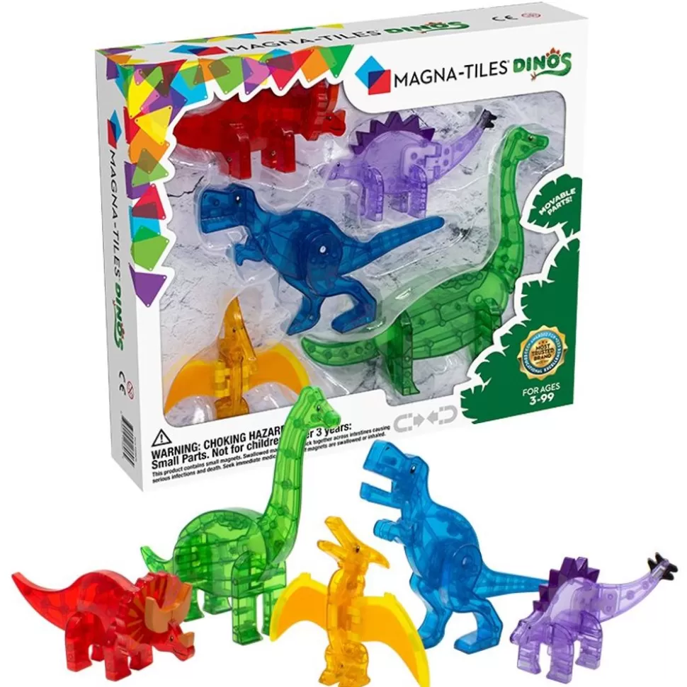 Magna-Tiles Magnetlegetøj & Magnetbyggesæt< | Dinosaurer, 5 Stk