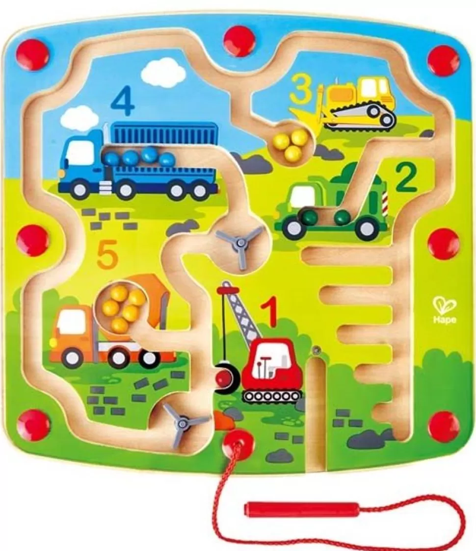 Hape Magnetlegetøj & Magnetbyggesæt<Magnetisk Labyrint - Byggepladsen
