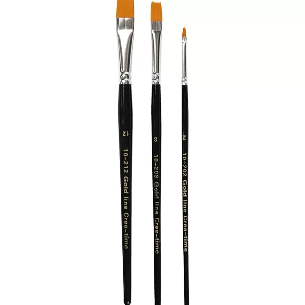 * Tegne- & Malegrej<Pensler Gold Line - Flade, 3 Stk