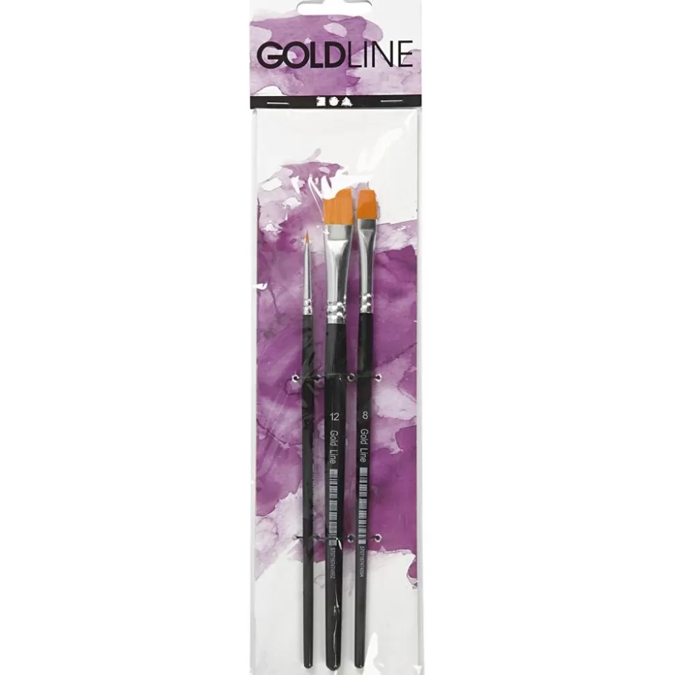 * Tegne- & Malegrej<Pensler Gold Line - Flade, 3 Stk