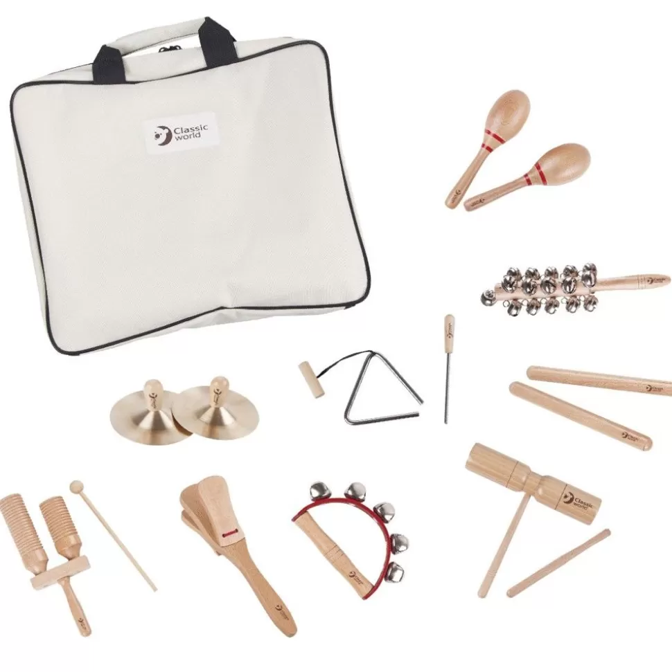 * Musikinstrumenter Til Børn<Percussionsaet Med 9 Instrumenter