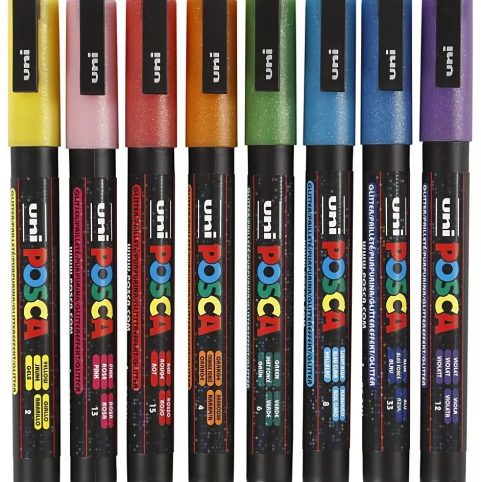 * Tegne- & Malegrej<Posca Tusser Pc-3M - Glitter, 8 Stk.