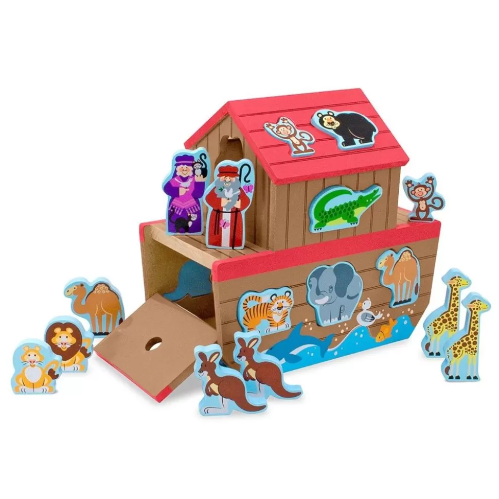 Melissa and Doug Sorterings- & Stablelegetøj<Puttekasse - Noahs Ark, 25 Cm. Bred