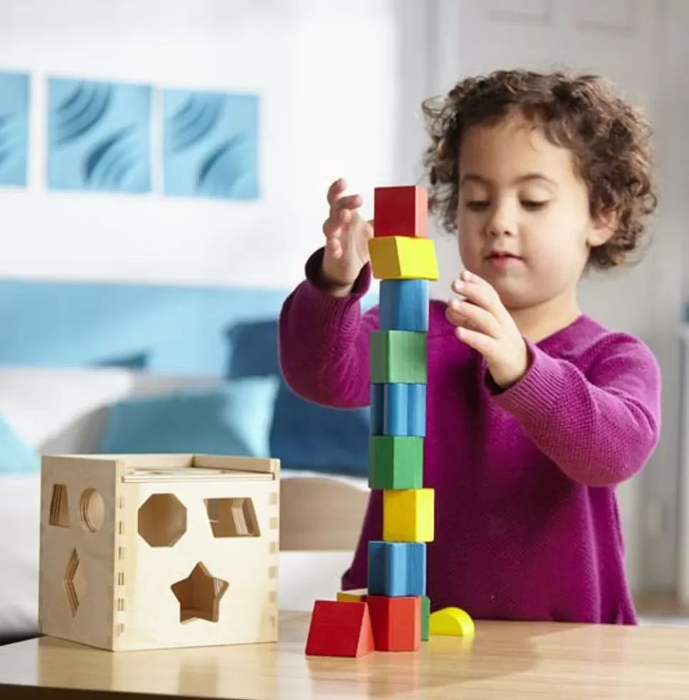 Melissa and Doug Sorterings- & Stablelegetøj<Puttekasse Med Geometriske Klodser
