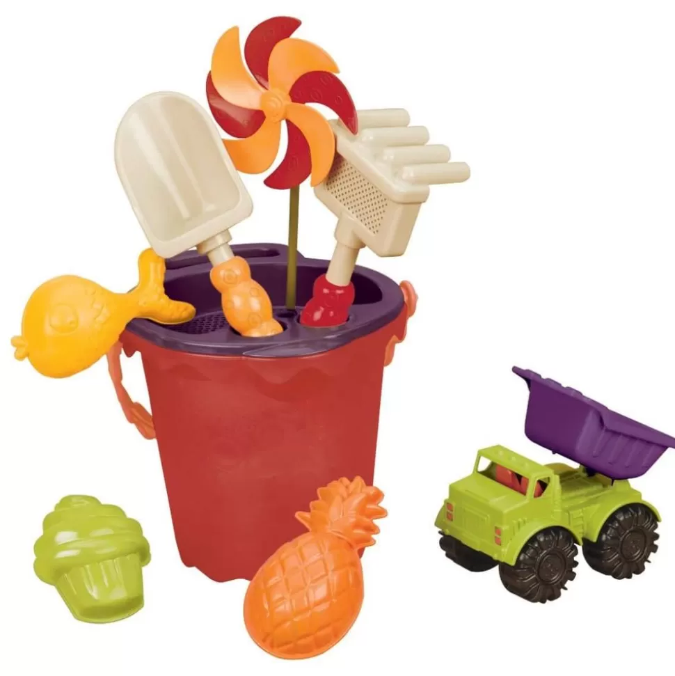 B. Toys Strand- & Sandlegetøj<Sandleg - Spandsaet Med 8 Dele - Rod