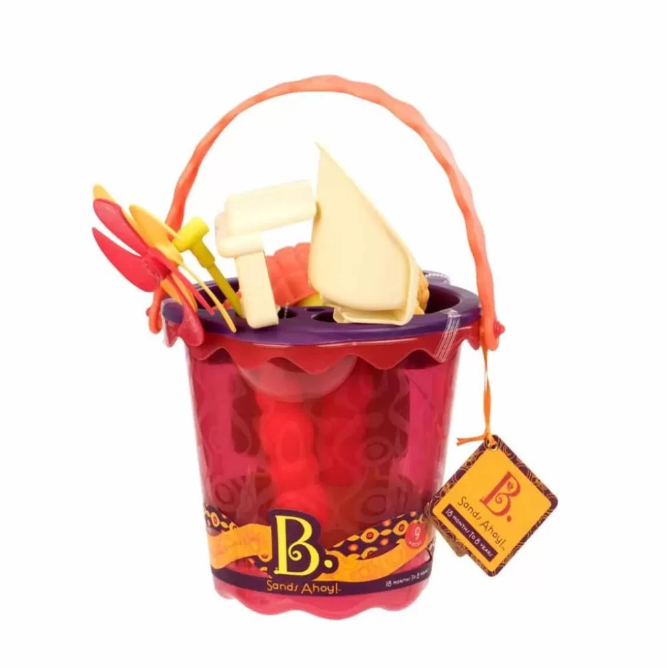 B. Toys Strand- & Sandlegetøj<Sandleg - Spandsaet Med 8 Dele - Rod