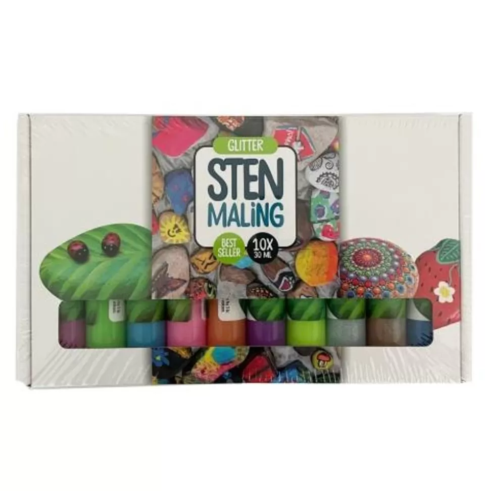 * Tegne- & Malegrej<Stenmaling 10 X 30 Ml - Glitter