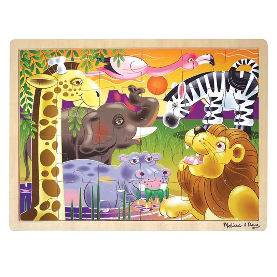 Melissa and Doug Puslespil<Traepuslespil M. 24 Brikker - Afrikas Dyr