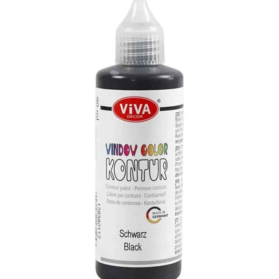 * Tegne- & Malegrej<Vinduesmaling - Sort, 90 Ml.